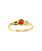 Home Collection Ring Red Coral Yellow Gold