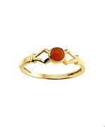Ring Red coral yellow gold-red