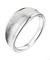 Home Collection Ring Scratched Silver Rhodium Plated