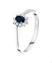 Home Collection Ring Sapphire And Zirconia White Gold