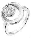 Home Collection Ring Scratched Zirconia Silver Rhodium Plated