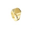 House Collection Engraving Ring Matt Diamond Plated Yellow Gold