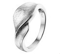 House collection Ring Scratched Poli/mat Silver Rhodium plated