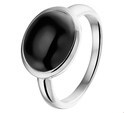 Home Collection Ring Onyx Silver Rhodium Plated