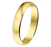 Engagement ring yellow gold smooth 4 mm