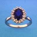 Home Collection Ring Zirconia And Synthetic Sapphire Silver Rhodium Plated