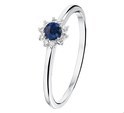 House Collection Ring Sapphire And Diamond 0.07ct H P1 White Gold