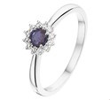 House Collection Ring Sapphire And Diamond 0.09ct H P1 White Gold