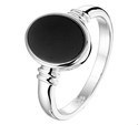 Home Collection Ring Onyx Silver Rhodium Plated