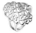 Home Collection Ring Filigree Hearts Silver Rhodium Plated