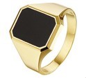 House Collection Signet Ring Solid Onyx Yellow Gold