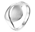 House collection Ring Poli/mat Silver Rhodium plated