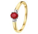 House Collection Ring Ruby And Diamond 0.05ct H SI Bicolor Gold