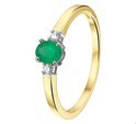 House Collection Ring Emerald And Diamond 0.05ct H SI Bicolor Gold