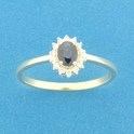 Home Collection Ring Sapphire And Diamond 0.10ct H SI Bicolor Gold