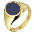 House Collection Signet Ring Solid Low Stone Yellow Gold
