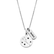 CO88 Collection Zodiac 8CN 26065 Steel Necklace with Pendant - Constellation Taurus - Length 42 + 5 cm - Silver colored