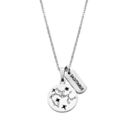 CO88 Collection Zodiac 8CN 26072 Steel Necklace with Pendant - Constellation Sagittarius - Length 42 + 5 cm - Silver colored