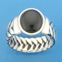 Home Collection Ring Oxi And Onyx Silver Oxidized