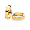 Gold folding earrings Shiny Square tube - 10 mm 207.0058.10