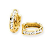 Glow Gold Earrings Folding creoles with zirconia 11 mm 207.0107.11