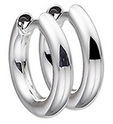 House collection Folding Creoles Round Silver Shiny