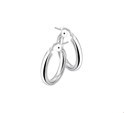 House collection Creoles Round Tube Silver Rhodium Plated Shiny 3 mm x 30 mm