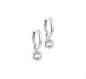 House collection Folding earrings Zirconia Silver Rhodium plated Shiny 3 mm x 15 mm