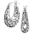 House collection Creoles Filigree Silver Oxidized