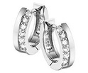 House collection Folding creoles Zirconia Silver Rhodium plated Shiny