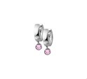 House collection Folding creoles Zirconia Pink Silver Rhodium Plated Shiny