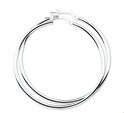 House collection Creoles Round Tube Silver Rhodium Plated Shiny 2.5 mm x 50 mm
