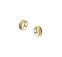 House collection Folding earrings Zirconia Yellow gold Shiny