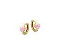 House collection Folding creoles Heart Yellow gold Shiny