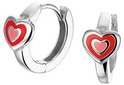 House collection Creoles Heart Silver Rhodium Plated Shiny