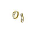 House collection Folding earrings Zirconia Yellow gold Shiny