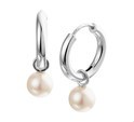 House collection Folding creoles Pearl White gold Shiny