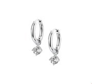 House collection Folding earrings Zirconia White gold Shiny