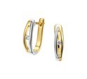 House Collection Folding Creoles Diamond 0.045ct (2x0.0225ct) H SI Bicolor Gold Shiny