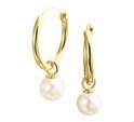 House Collection Creoles With Pendants Pearl Yellow Gold Shiny 1.8 mm x 17 mm