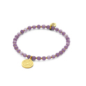 CO88 Collection Chakra 8CB 90215 Stretch Bracelet with Steel Elements - Crown Chakra - Jade Natural Stone 4 mm - One-size - Purple