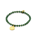 CO88 Collection Chakra 8CB 90218 Stretch Bracelet with Steel Elements - Heart Chakra - Jade Natural Stone 4 mm - One-size - Green