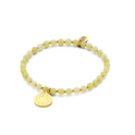 CO88 Collection Chakra 8CB 90219 Stretch Bracelet with Steel Elements - Solar Plexus Chakra - Jade Natural Stone 4 mm - One-size - Yellow