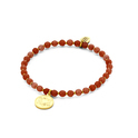 CO88 Collection Chakra 8CB 90220 Stretch Bracelet with Steel Elements - Sacral Chakra - Jade Natural Stone 4 mm - One-size - Orange