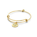 CO88 Collection Beloved 8CB 90231 Steel Bracelet with Pendants - Heart and Mom - One-size - Gold