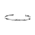 CO88 Collection Beloved 8CB 90242 Steel Open Bangle with Text - I Heart Mom - One-size - Silver colored