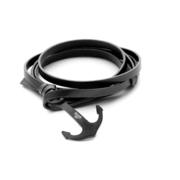 Frank 1967 7FB 0207 Wrap bracelet Anchor steel/leather black 22 cm