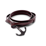 Frank 1967 7FB 0208 Wrap bracelet Anchor steel/leather brown-black 22 cm
