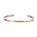 Key Moments 8KM-B00099 Steel open bangle with text follow your heart zirconia one-size rose colored