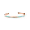 Key Moments 8KM B00543 Steel Open Bangle One-size (60 x 50 x 4 mm) Rose gold colored / Green